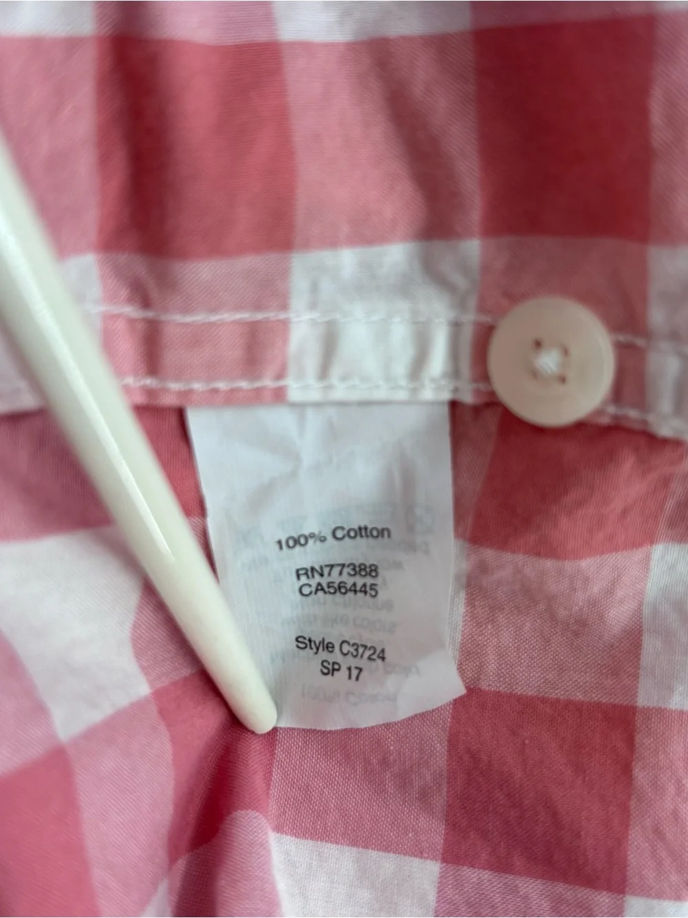 J Crew Preppy Academia Pink & White Gingham Plaid Long Sleeve Shirt Men’s XL